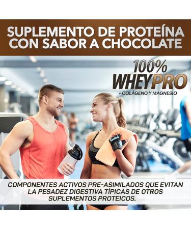 Whey protein with collagen and magnesium 43 g. of pure protein by intake 0% sugars Increases muscle growth and tones muscles Protects and lubricates joints 1000 g Chocolate - Buy Online on GoSupps.com