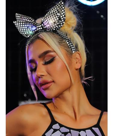 Fashband Light Up Headbands LED Bow Sequin Headband Sparkly Hair Hoop Party Festival Carnival Hair Accessories for Women - Buy Online on GoSupps.com