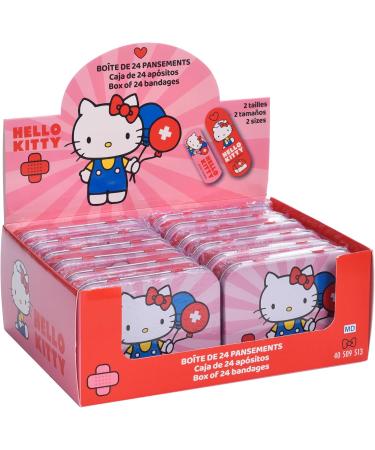 Hello Kitty Pink Children's Plaster - 12 Pieces in Metal Box | Stylish Storage for Kids | Licensed Product - Buy Online on GoSupps.com