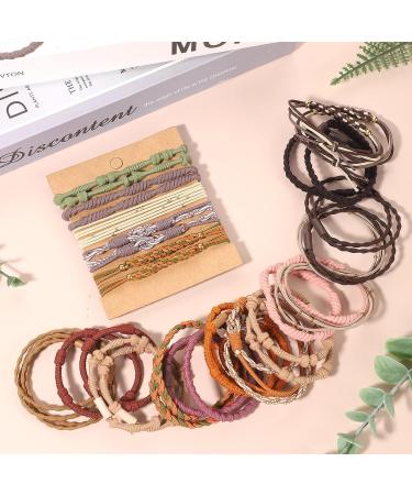 40 Pcs Boho Hair Ties | Elastic Hair Tie Bracelet for Women | No Damage Hair Ties for Thick, Thin, Curly Hair | Ponytail Accessories - Buy Online on GoSupps.com