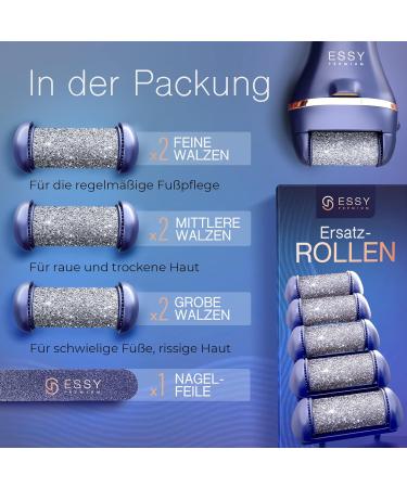 Essy Horn Skin Remover - Best Electrical Foot Care Device with 5 Replacement Rolls | Pedicure Set for Smooth Feet - Buy Online on GoSupps.com