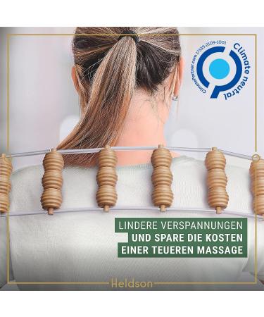 Heldson Premium Back Roller - FSC 100% Eco-Friendly Wooden Massager for Pain Relief and Muscle Recovery - Shop Internationally! - Buy Online on GoSupps.com