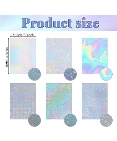 30 Sheets Holographic Vinyl Overlay - Transparent Holographic Adhesive Laminate for Stickers - A4 Size 8.3 x 11.7 Inches - Buy Online on GoSupps.com