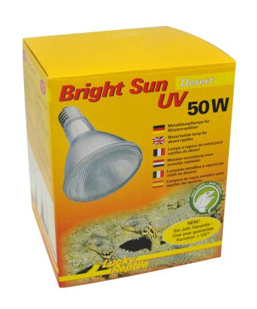 Lucky reptile Bright Sun UV Desert - 50 W Metal Dampfall for E27 Consistitions - Terrarium lamp with daylight spectrum - heat lamp with UVA & UVB radiation - UV lamp for desert reptiles 50 watt (ballast required)