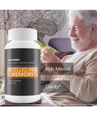 Intellio Pro Memory - Our Best Brain Support Supplements for Memory and Focus - Nootropics Brain Support Supplement - Brain Memory Support Supplements for Seniors - Memory Brain Support Supplement - Buy Online on GoSupps.com
