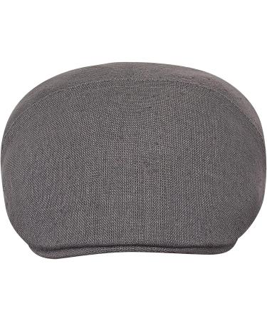 Sterkowski Ivy Five Cap - Natural Linen Flat Cap for Men - Lightweight 5 Panels - Grey 6 7/8 - Buy Online on GoSupps.com