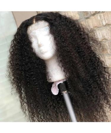 SUNTU Lace Front Kinky Curly Wig 13x4 HD Transparent Lace Wigs Afro Kinky Curly Human Hair Wigs Pre Plucked Bleached Knots With Baby Hair Natural Hairline (20 Inch) 20 Inch(Pack of 1) 13x4 lace front wig human hair-kinky...
