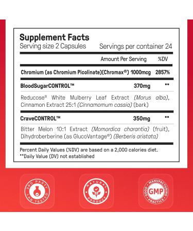 Happy Mammoth Ultimate Cravings Control Sugar & Carb Cravings Support Chromium Natural Appetite Management & Metabolism Supplement for Adults Non-GMO No Gluten Dairy Soy or Sugar 48 Capsules - Buy Online on GoSupps.com