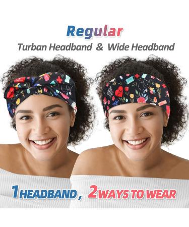 HoogaLife Non-Slip Headbands with Buttons for Masks - Set of 4 | Men's and Women's Turban Headbands for Hair and Ear Protection - Buy Online on GoSupps.com