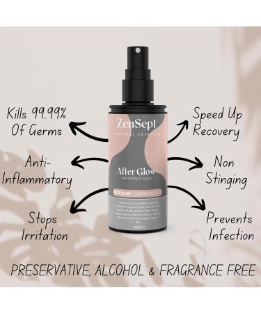 ZenSept After Glow Procedure Aftercare Spray Natural Vegan Friendly Hypochlorous Acid Spray for Post Procedure Skin Care Fast Acting PH Neutral Cleanser for Cosmetic or Aesthetic Procedures - x2 100 ml (Pack of 2) - Buy Online on GoSupps.com