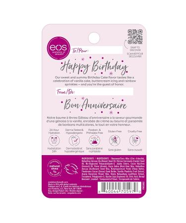 eos Birthday Cake Shea Lip Balm - 24 Hour Hydration | Gluten-Free Lip Care | 0.25 oz - Buy Online on GoSupps.com
