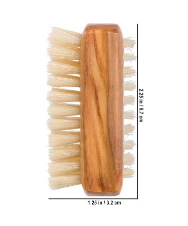 Redecker Natural Pig Bristle Travel Nailbrush with Waxed Olive Wood Handle - 2-1/4-Inches - Buy Online on GoSupps.com