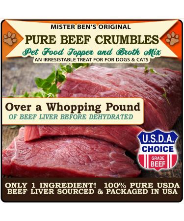 Mister Bens Original Freeze-Dried Raw Beef Crumbles & Dust - 100% Beef Meal Topper for Finicky Dogs 4.25 oz - Buy Online on GoSupps.com