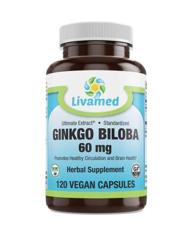 Livamed - Ginkgo Biloba 60 mg Veg Caps 120 Count