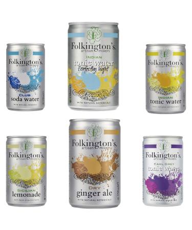Folkington Soda & Tonic Water Pick N Mix - Choose From 5+ Flavours |Ginger Ale FP Soda FP Tonic FP Tonic Light FP Lemonade FP | Gift Set for Water Lovers Pack 4 x 150ml Pack of 4