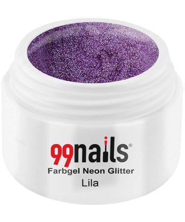 99nails Color Gel Neon Glitter - Purple 1 pack (1 x 5 ml)