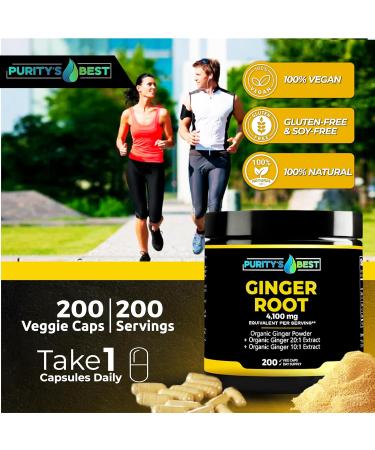 Purity s Best Ginger Root Capsules 200 Vegan Capsules | 200 Day Supply | Made in USA - Buy Online on GoSupps.com