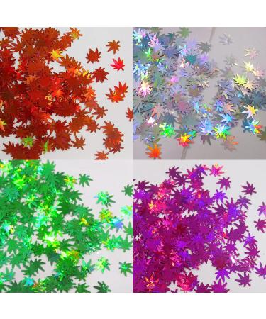 Lifextol 4Pack 40g Weed Leaf Chunky Glitter Flakes - Holographic Pot Leaves Confetti for Resin Crafts, Arts, Festival Makeup, Body Painting & Nail Designs - Buy Online on GoSupps.com
