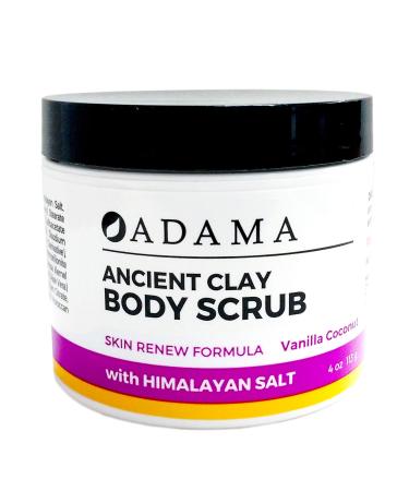 Adama Ancient Clay Body Scrub Vanilla Coconut Zion Health 4 oz Scrub