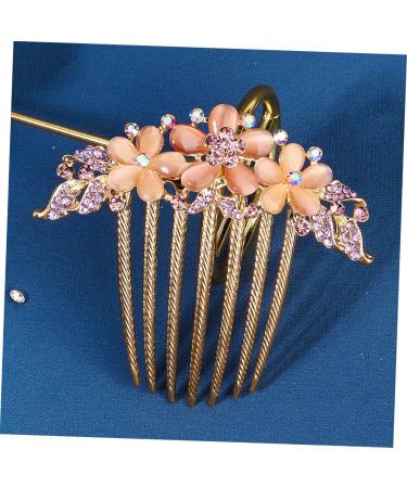 DOITOOL Opal Comb Womens Hair Clips Combs for Women Hair Barrettes for Women Hair Comb for Women Hair Comb Clips for Women Fine Tooth Alloy Back of Head French Purple Bride - Buy Online on GoSupps.com
