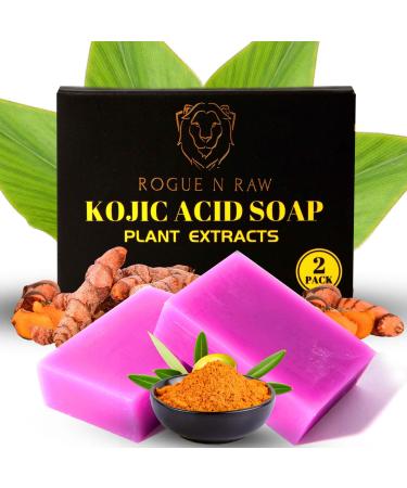 Kojic Acid Soap Pure Turmeric Soap Bar for Face & Body Brightening Skin Lavender Soap with Vitamin C and E 2 Pack Turmeric Face Wash 100G - for all Skin Types