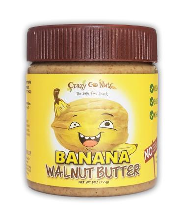 Crazy Go Nuts Walnut Butter - Banana, 9 oz (1-Pack) - Healthy Snacks, Keto, Vegan, Low Carb, Gluten Free, Superfood - Natural, Non-GMO, ALA, Omega 3 Fatty Acids, Good Fats and Antioxidants 9 Ounce (Pack of 1)