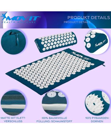 Buy Movit Acupressure Mat - Tuina & Zhiya Models with Pillows | 100% Cotton 10 Colors International Shipping - Buy Online on GoSupps.com
