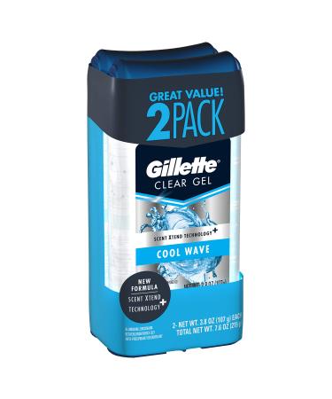 Gillette Endurance Antiperspirant and Deodorant, Cool Wave Clear Gel - 3.8 Oz Ea, (Pack of 2)