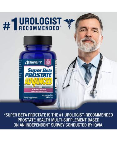 Super Beta Prostate Advanced Chewables - Urologist Recommended - Promote Sleep & Prostate Health - Reduce Bathroom Trips - 1-Bottle (60 Chews) - Buy Online on GoSupps.com