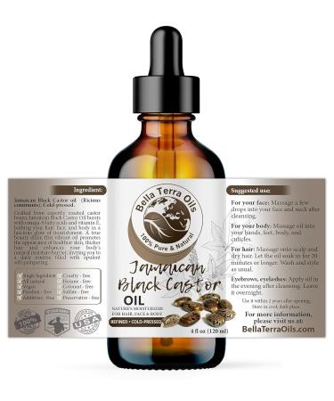 Buy Bella Terra Black Castor Oil 4oz - Rich in Vitamins & Ricinoleic Acid for Radiant Skin - International Shipping Available - Buy Online on GoSupps.com
