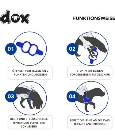 DDOXX Reflective Air Mesh Breast Harness for Dogs | Step-In & Comfortable | Many Colors | XS (28-33 cm) | Perfect for Small & Medium Breeds - Buy Online on GoSupps.com
