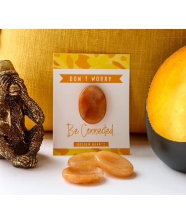 Golden Quartz Crystal Worry Thumb Stone Meditation Spiritual Stress Relief Gift Birthday Stocking Filler Healing Energy Reiki Chakra - Buy Online on GoSupps.com