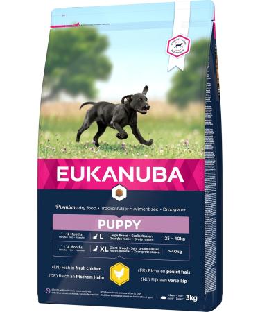 Eukanuba Puppy Food for Large Breeds - Premium Chicken Dry Food 3 kg | Best Nutrition for Puppies - Buy Online on GoSupps.com