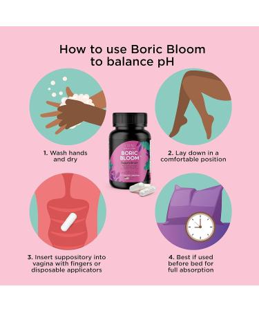 Boric Acid Suppositories for Vaginal Health - 60 Count, pH Balance, Odor Control, Made in USA - 2 Pack - Buy Online on GoSupps.com