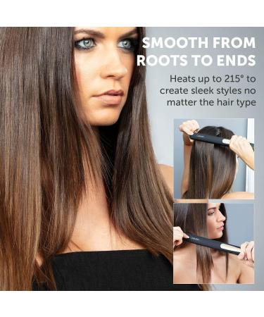 Carmen C81054 Noir Hair Straightener with Ceramic Plates and Anti Tangle 360 Swivel Cord - Black & Rose Gold - Buy Online on GoSupps.com