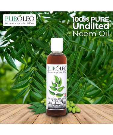 Puroleo Neem Oil 100% Pure (MADE IN CANADA) | Cold Pressed Unrefined Neem Oil (4 Fl Oz) - Natural & Chemical-Free Multipurpose Solution - Buy Online on GoSupps.com