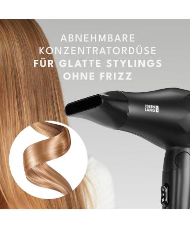 Life Long-Haul Foldable Mini Hair Dryer with Travel Bag | Dual Tension & Quiet Styling Nozzle | Perfect for Travelers and Cruises - Black/Silver - Buy Online on GoSupps.com