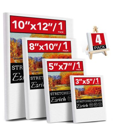 4 Packs Stretched Canvases for Painting with 3x5in 5x7in 8x10in 10x12in Primed Canvas Blank Painting Canvas for Oil & Acrylic Paint. 4 Packs - 4Sizes(3x5 5x7 8x10 10x12) - Buy Online on GoSupps.com
