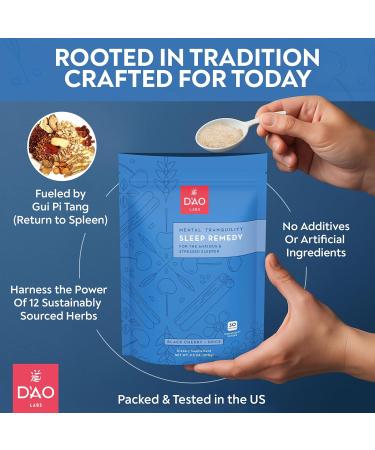 D'AO Labs Mental Tranquility - Non-Habit Forming - Mental Calmness Supplement - Stress Relax & Tranquil Powder - GUI Pi Tang Traditional Chinese Herbal - Black Cherry & Spice Flavor - 30 Servings - Buy Online on GoSupps.com