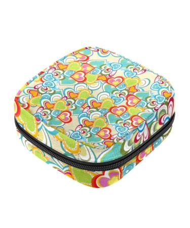 Women taping storage bag menstrual cup pocket girl travel big capacity make-up women bandage organizer heart love pattern
