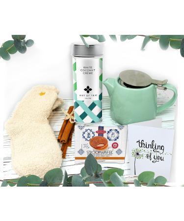 Sympathy & Self Care Gift for Tea Lovers: Tea Pot, Socks, Snacks & Gourmet Loose Tea | Thinking of You Gift for Women - Wife, Sister, Grandma - Buy Online on GoSupps.com