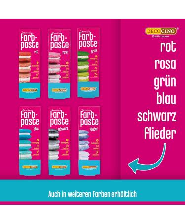 Decocino Color Paste Set - 6 Azo-Free & Gluten-Free Food Colors for Cakes Fondant & Creams | Red Pink Green Yellow Blue Black - International Shipping - Buy Online on GoSupps.com