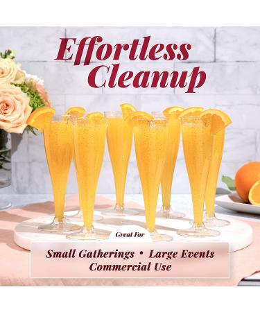 100 Pack Gold Glitter Plastic Champagne Flutes - Disposable Glasses for Parties, Events, Weddings - Mimosa Bar Supplies - Buy Online on GoSupps.com