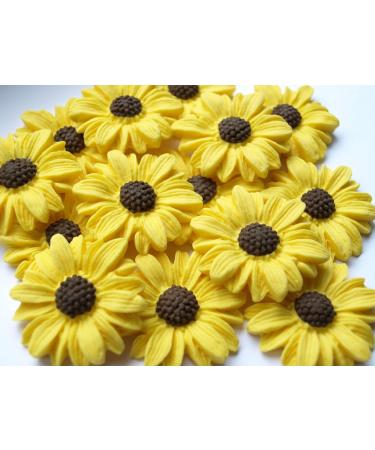 9x Sunflowers Cake Toppers Edible Sunflower Birthday Wedding Cake Cupcake Decorations - Buy Online on GoSupps.com