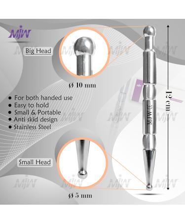 Acupuncture Pen MJW Stainless Steel Massage Stick - Pain Relief Tool for Facial Reflex Zone Acupressure & Meridian Pencil - Silver Manual Acupuncture for Trigger Points - Buy Online on GoSupps.com