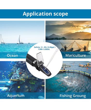 AUTOUTLET Salinity Refractometer - Dual Scale 0-100 & 1.000-1.070 Specific Gravity, ATC, Saltwater Tester for Aquarium, Seawater, Fish Tank - Blue - Buy Online on GoSupps.com