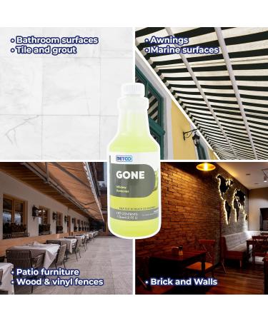 GONE Instant Mold & Mildew Remover - Industrial-Strength 12.5% Bleach Cleaner for Shower Bathroom Outdoor Furniture & More - 1 Quart Spray Bottle - Buy Online on GoSupps.com