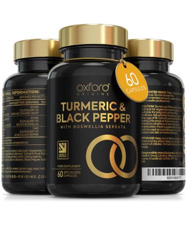 Advanced Turmeric and Black Pepper Capsules 3000mg Boswellia & Black Pepper | ONE per Day | 2 Month Supply | Turmeric Capsules High Strength Locally Made in UK The Tumeric Supplement Joints Love