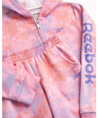 Reebok Girls' 2-Piece Tie Dye Sugar Plum Jogger Set, Size 4-12 | Hoodie Sweatshirt and Sweatpants Sweatsuit - Buy Online on GoSupps.com