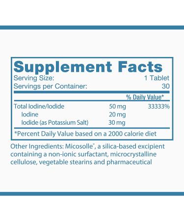 Optimox Iodoral 50mg - High Potency Lugol Solution Iodine Supplement - 30 Tablets - Energy & Thyroid Support - Buy Online on GoSupps.com